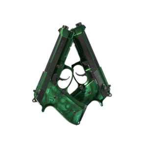 Dual Berettas | Polished Malachite (Minimal Wear)