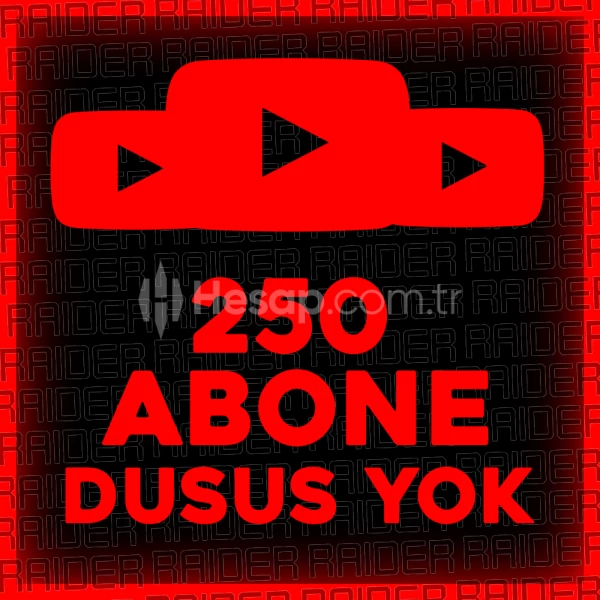 (DÜŞÜŞ YOK) YouTube 250 Gerçek Abone
