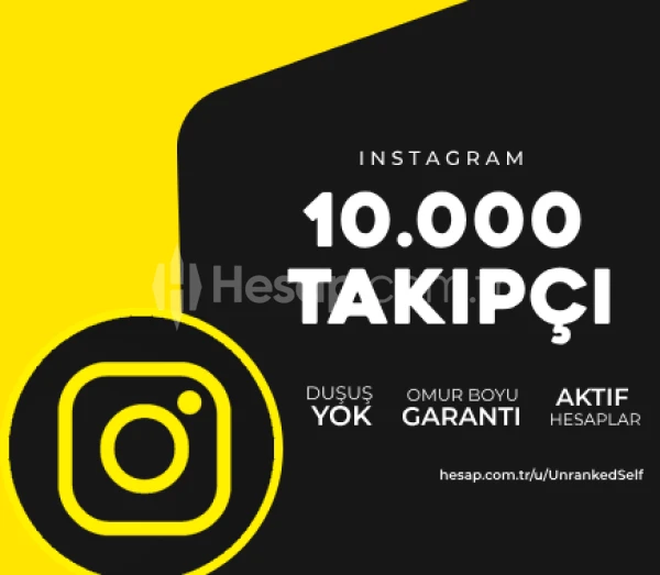 (DÜŞÜŞ YOK) Instagram 10000 Gerçek Takipçi