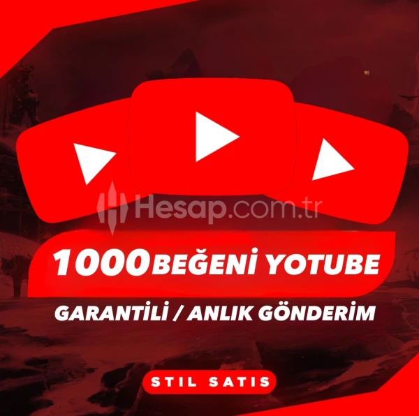 YOUTUBE 1000 BEĞENİ GARANTİLİ / ANLIK GÖNDERİM