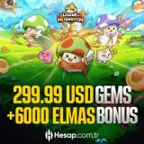 Legend of Mushroom 299.99 USD Gems + 6000 Elmas